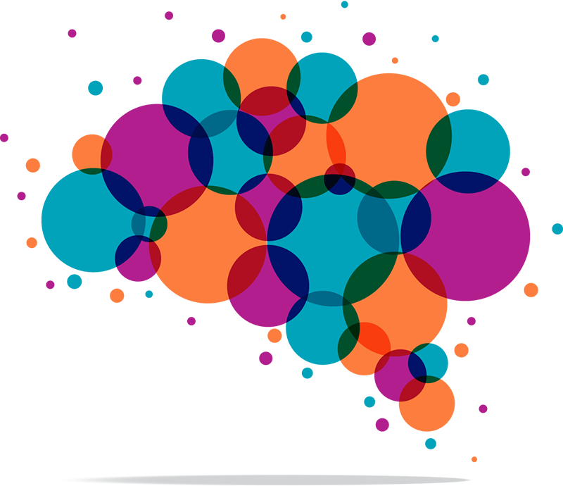 Colored brain graphic